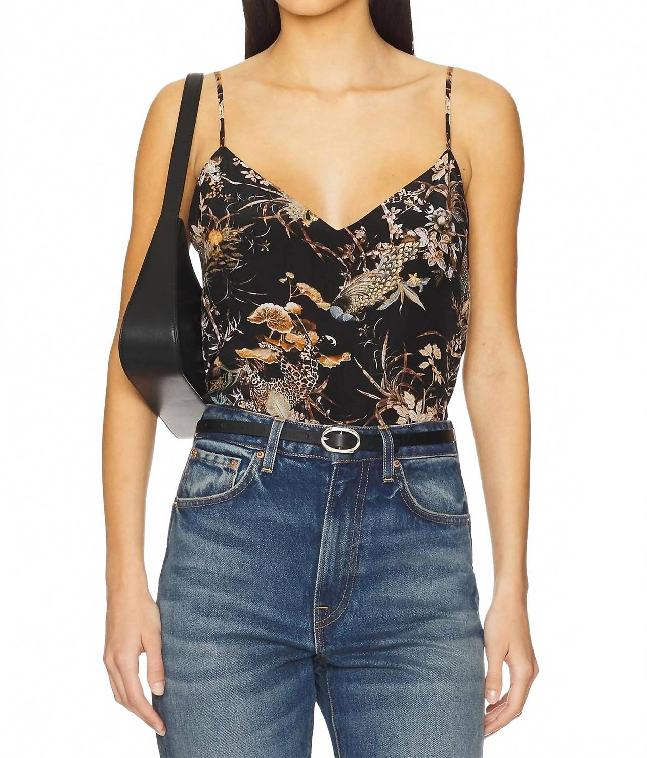 Jane Tapestry Camisole In Black | Shop Simon