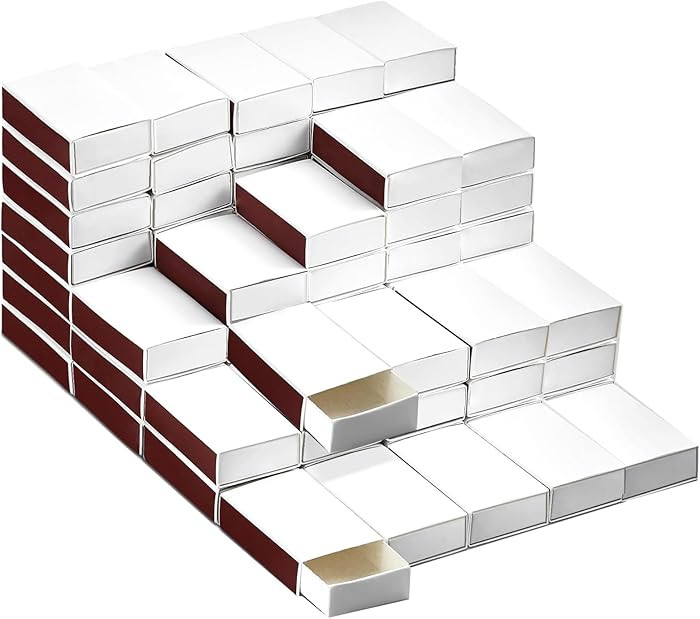 100 PCS Blank Match Boxes (No Matches) 2.25 x 1.42 x 0.59 inch Bulk Blank Matchboxes,DIY White St... | Amazon (US)