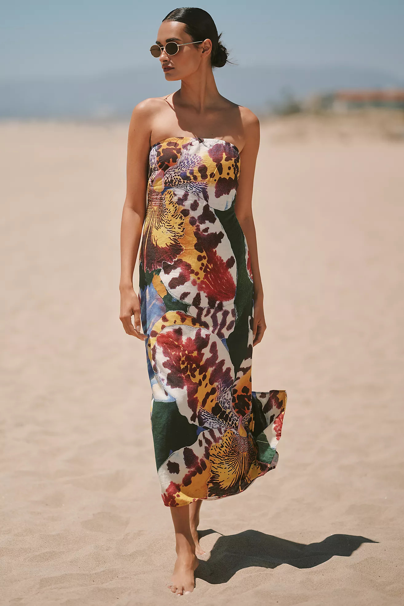 The Aliza Strapless Linen Blend Maxi Dress | Anthropologie (US)