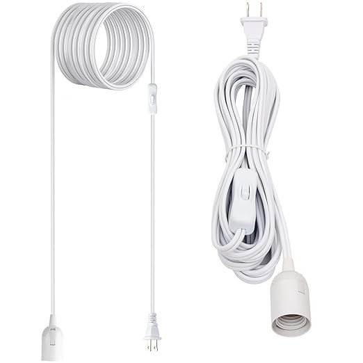JACKYLED 20Ft UL Approval Extension Hanging Lantern Pendant Light Lamp Cord Cable 360W Suitable f... | Amazon (US)