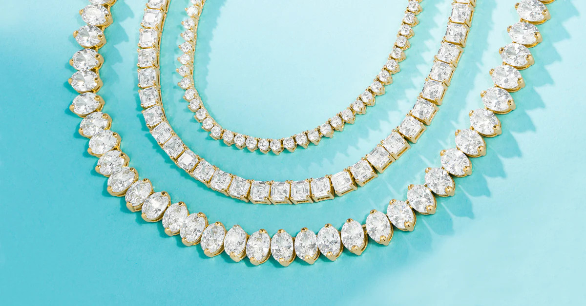 Not Your Basic Graduated Samantha Tennis Necklace - Gold|White Diamondettes | Melinda Maria Jewelry