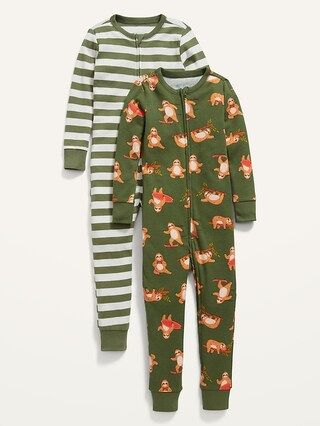 Unisex 1-Way-Zip Snug-Fit Printed Pajama One-Piece 2-Pack for Toddler & Baby | Old Navy (US)