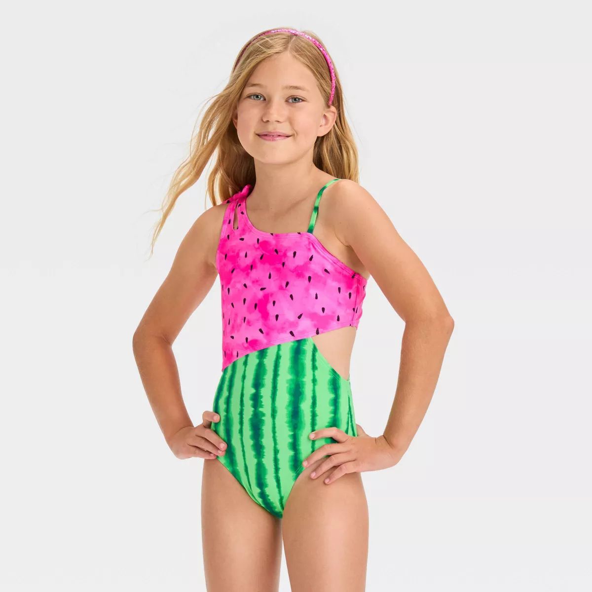 Girls' 'One In a Melon' Fruit Printed One Piece Swimsuit - Cat & Jack™ | Target