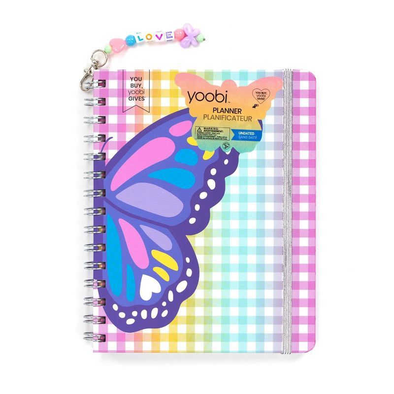 Yoobi™ Undated Weekly Planner Gingham Butterfly | Target