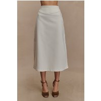 Cecilia Denim A/Line Midi Skirt / White | MESHKI | XS | MESHKI US