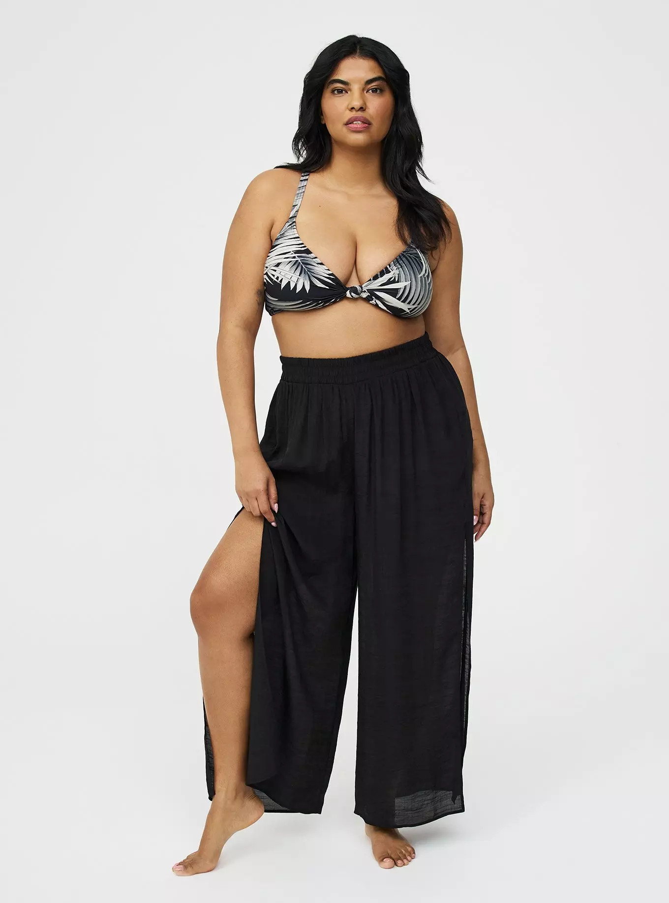 Crepe Side Slit Swim Cover-Up Pant | Torrid (US & Canada)
