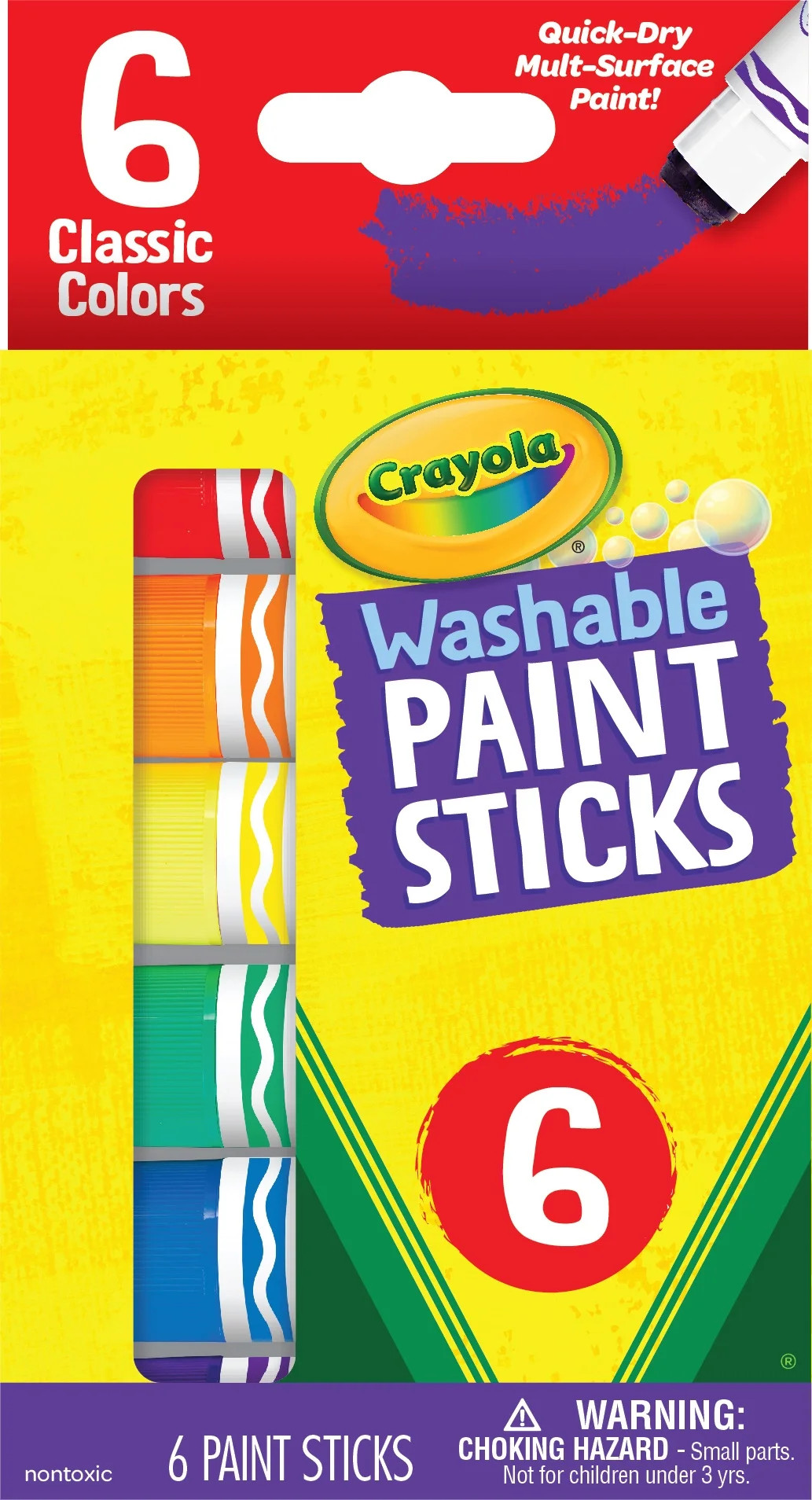 Crayola Quick Dry Paint Sticks, Assorted Colors, Washable Paint Set for  Beginner Unisex Child | Walmart (US)