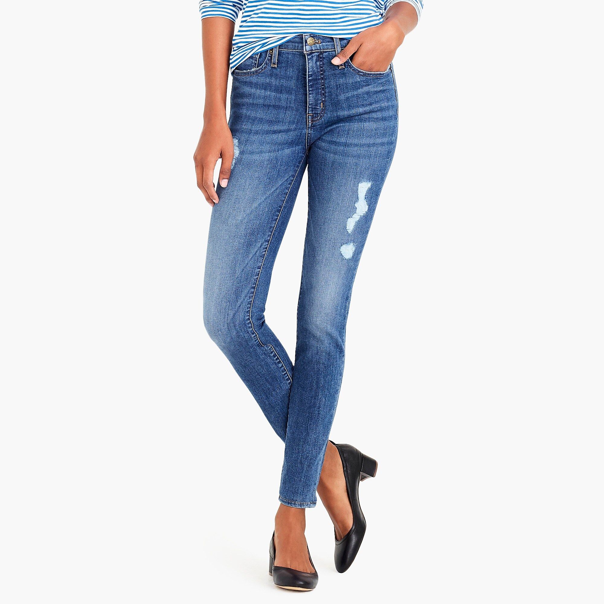 10" high-rise skinny jean with distressed details | J.Crew Factory