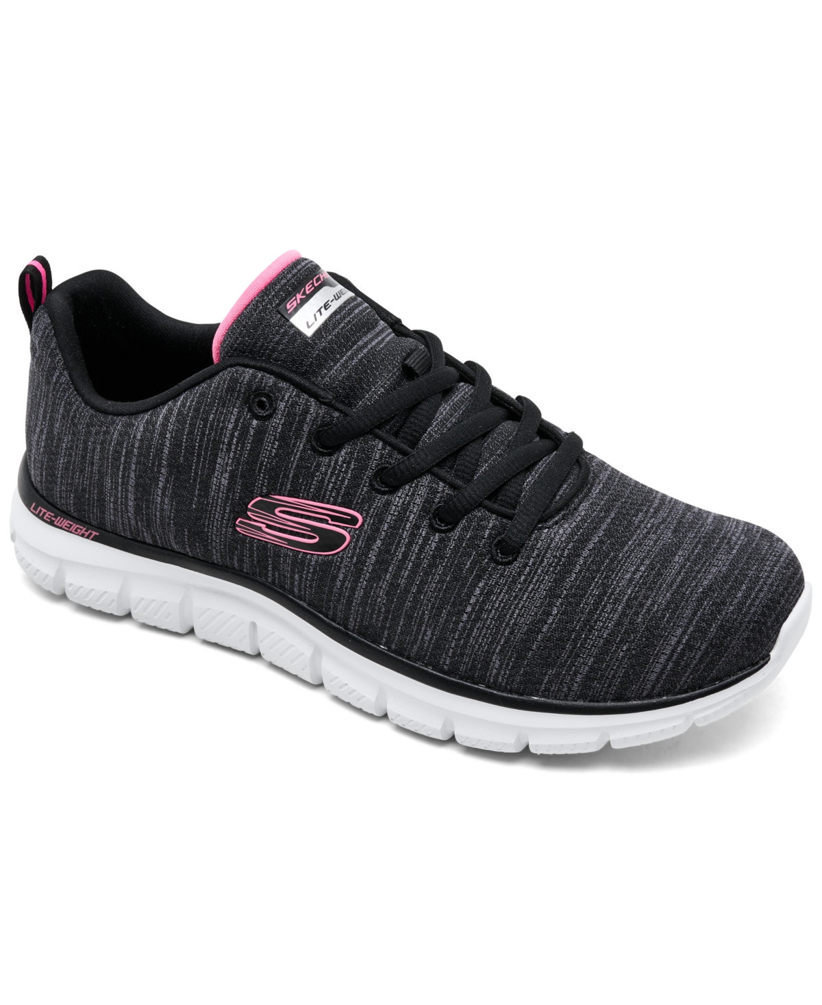 Skechers Women's Track - Soft Stride Walking Sneakers from Finish Line - Black, Pink | Macy's