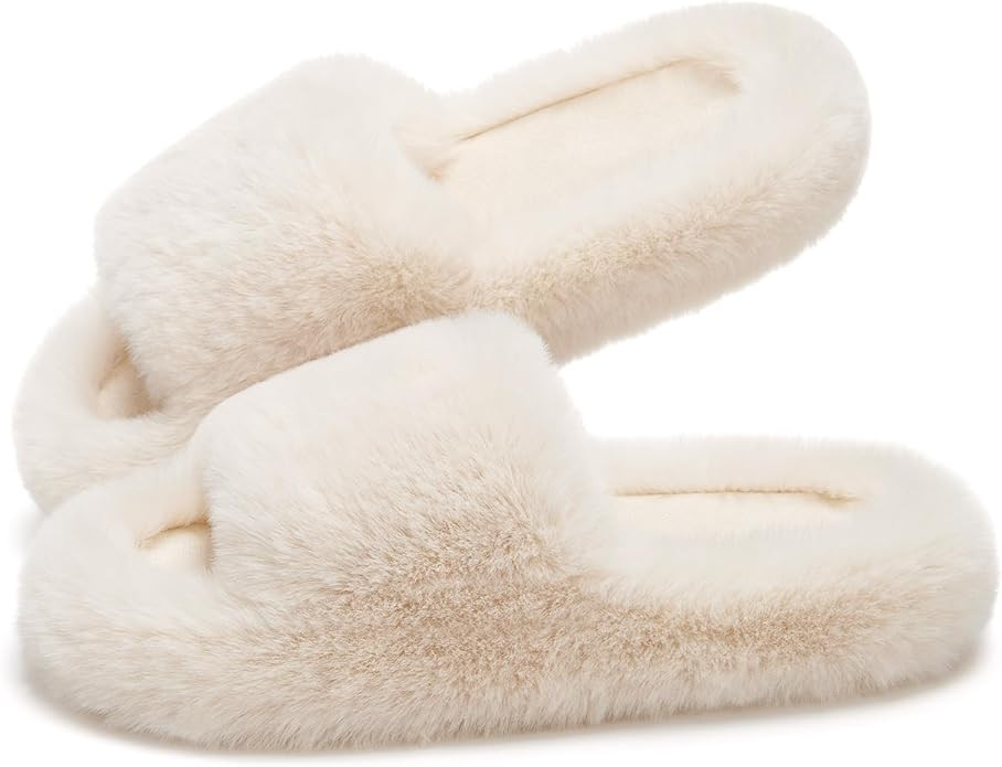 ATHMILE Womens Slippers with Arch Support Lightweight Fuzzy House Slippers for Women Cozy Memory ... | Amazon (US)