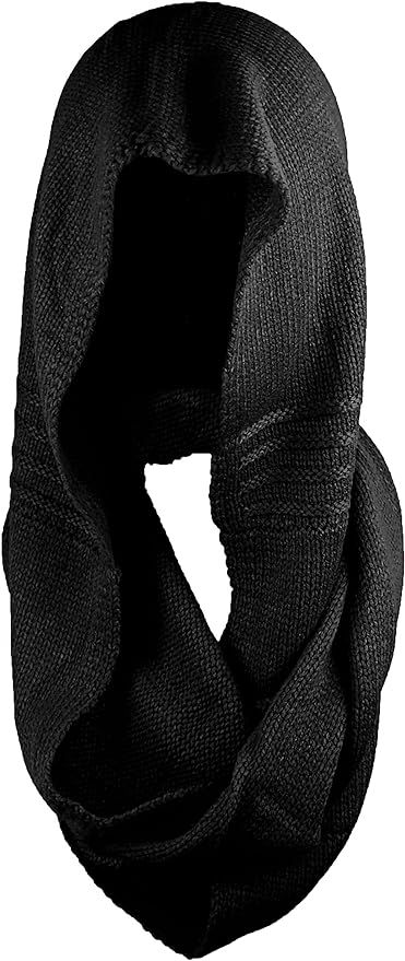 Winter Soft Pullover Knit Infinity Scarf Beanie Hoodie Scarf | Amazon (US)