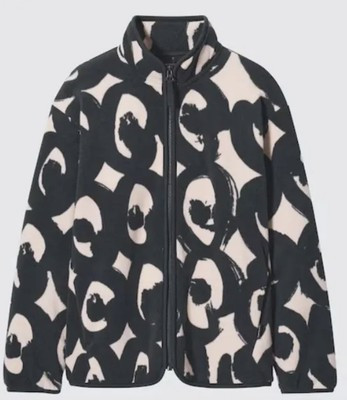 UNIQLO x Marimekko Fleece Printed Full-Zip Jacket Black XS IN HAND 📦 ✅ | eBay UK
