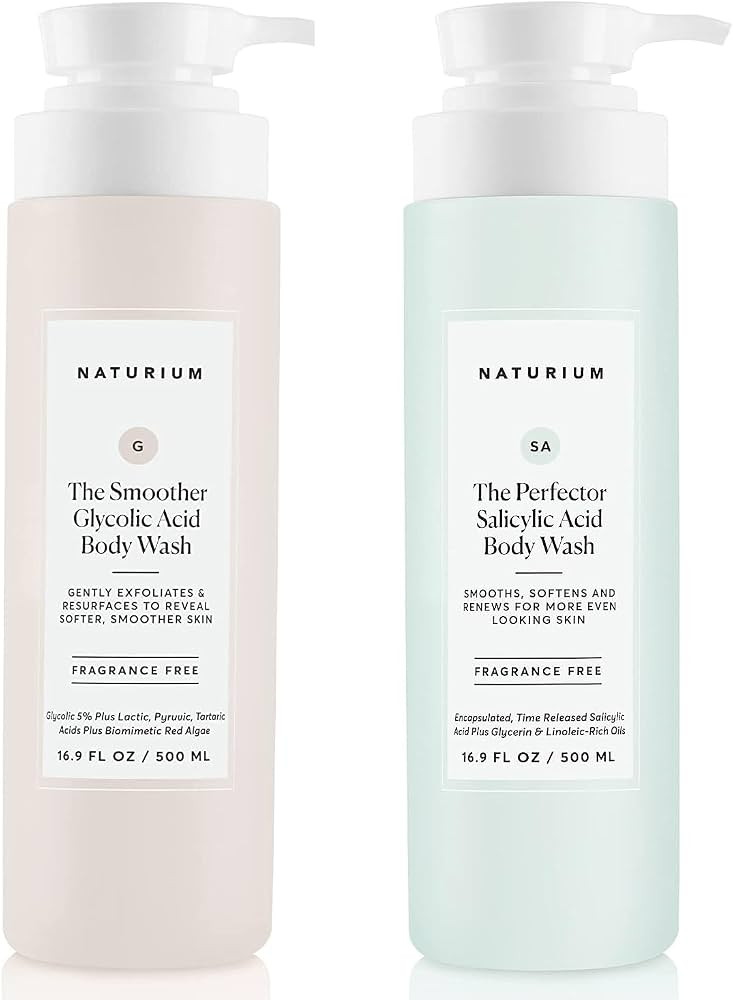 Naturium Body Wash (The Smoother Glycolic Acid Exfoliating 16.9 oz + The Perfector Salicylic Acid... | Amazon (US)