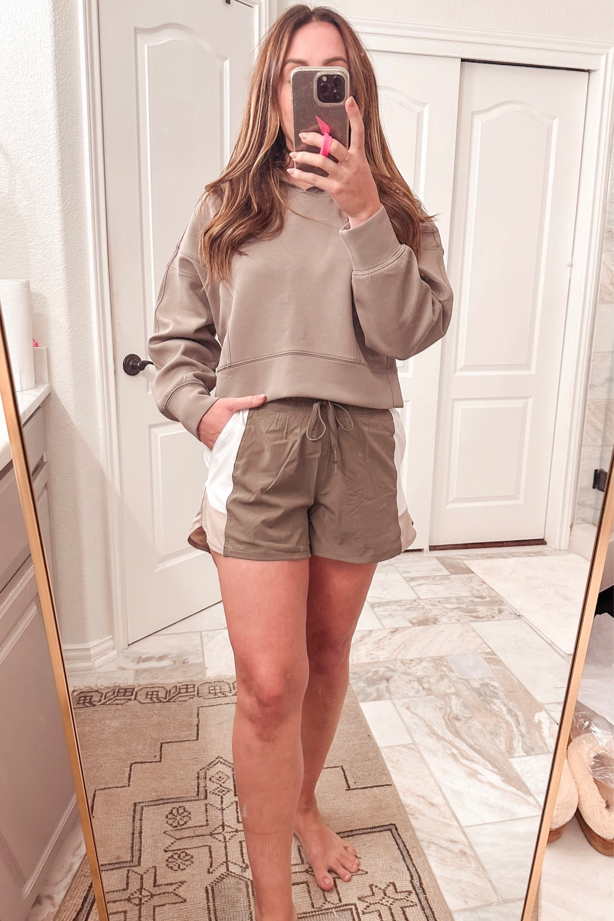 Abercrombie workout shorts, YPB sweatshirt, neutral outfit, mom outfit, casual mom outfit, loungewear, travel outfit #LTKSale; Thanksgiving outfit; holiday dress; holiday party outfit; boots; sweater dress; holiday outfits; gift guide; IrisElizabeth

#LTKCyberWeek #LTKtravel #LTKSeasonal