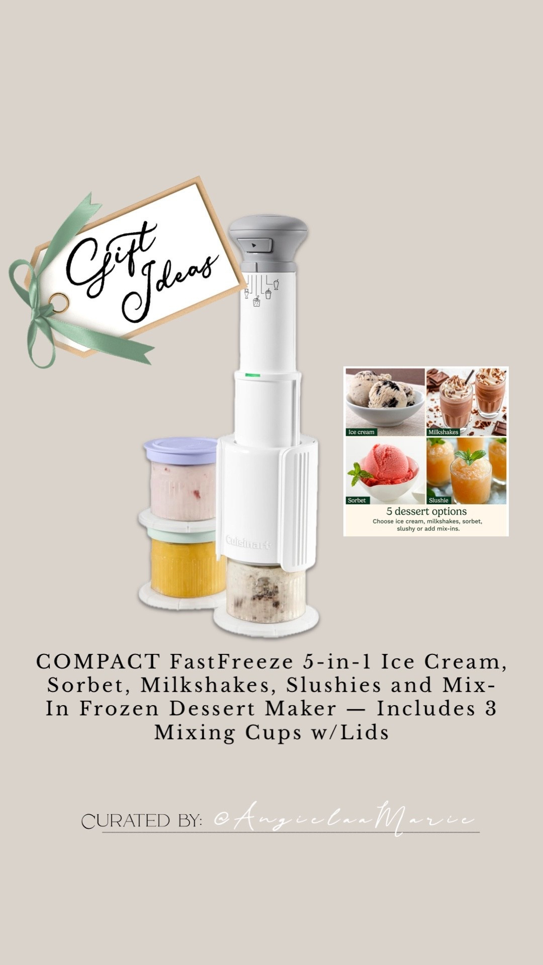 Gift idea for anyone 🎁

COMPACT FastFreeze 5-in-1 Ice Cream, Sorbet, Milkshakes, Slushies and Mix-In Frozen Dessert Maker — Includes 3 Mixing Cups w/Lids. 

Way smaller than the ninja creami! A great gift for someone that’s hard to shop for! 


#LTKWorkwear #LTKSwim #LTKFindsUnder50 #LTKWedding #LTKHome #LTKBaby #LTKMens #LTKSaleAlert #LTKFindsUnder100 #LTKStyleTip #LTKFamily #LTKU #LTKBeauty #LTKBump #LTKOver40 #LTKItBag #LTKParties #LTKTravel #LTKSeasonal #LTKShoeCrush #LTKKids #LTKMidsize #LTKActive #LTKPetite #LTKGiftGuide #LTKTall #LTKdayinmylife #LTKCyberWeek #LTKHoliday #LTKgrwm #LTKootd #LTKfitnessgoals #LTKmomlife #LTKmorningroutine #LTKselfcare #LTKstorytime #LTKfoodie #LTKvlog