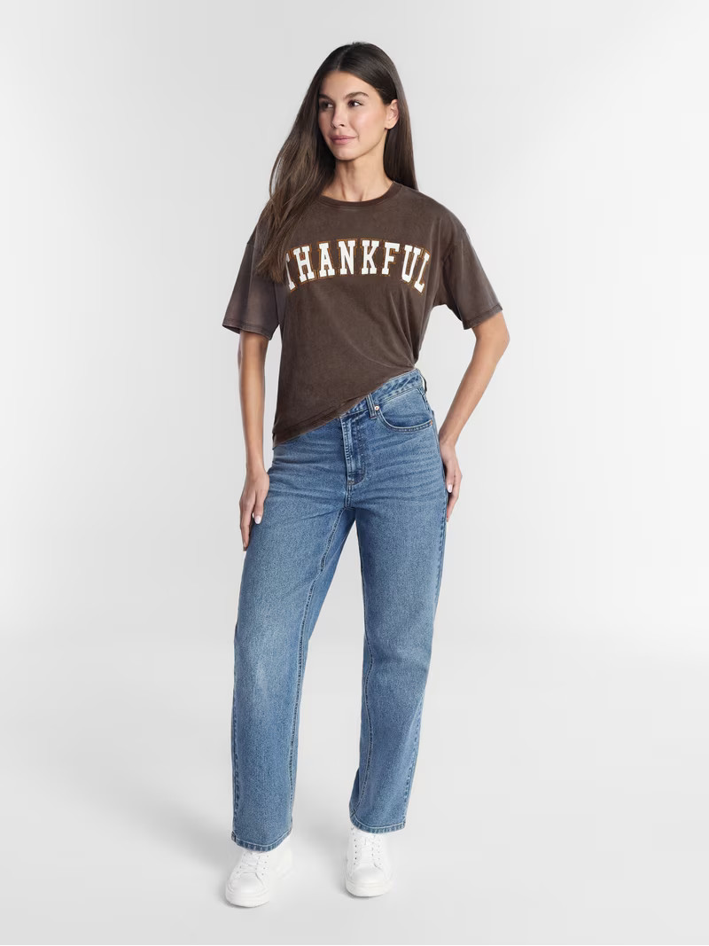 Women's and Women's Plus Thankful Graphic Seasonal Fall Tee, from Positivitees, Sizes S-4X | Walmart (US)