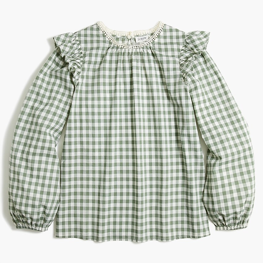 Long-sleeve ruffle-shoulder top | J.Crew Factory