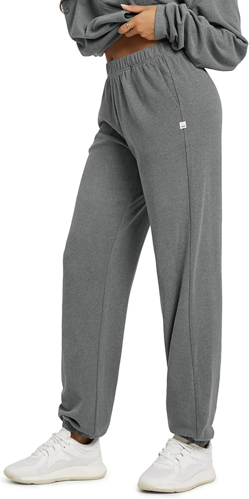 ODODOS Women's Brushed Fleece Jogger Sweatpants – Cozy Warm Adjustable High-Rise Relaxed Lounge... | Amazon (US)