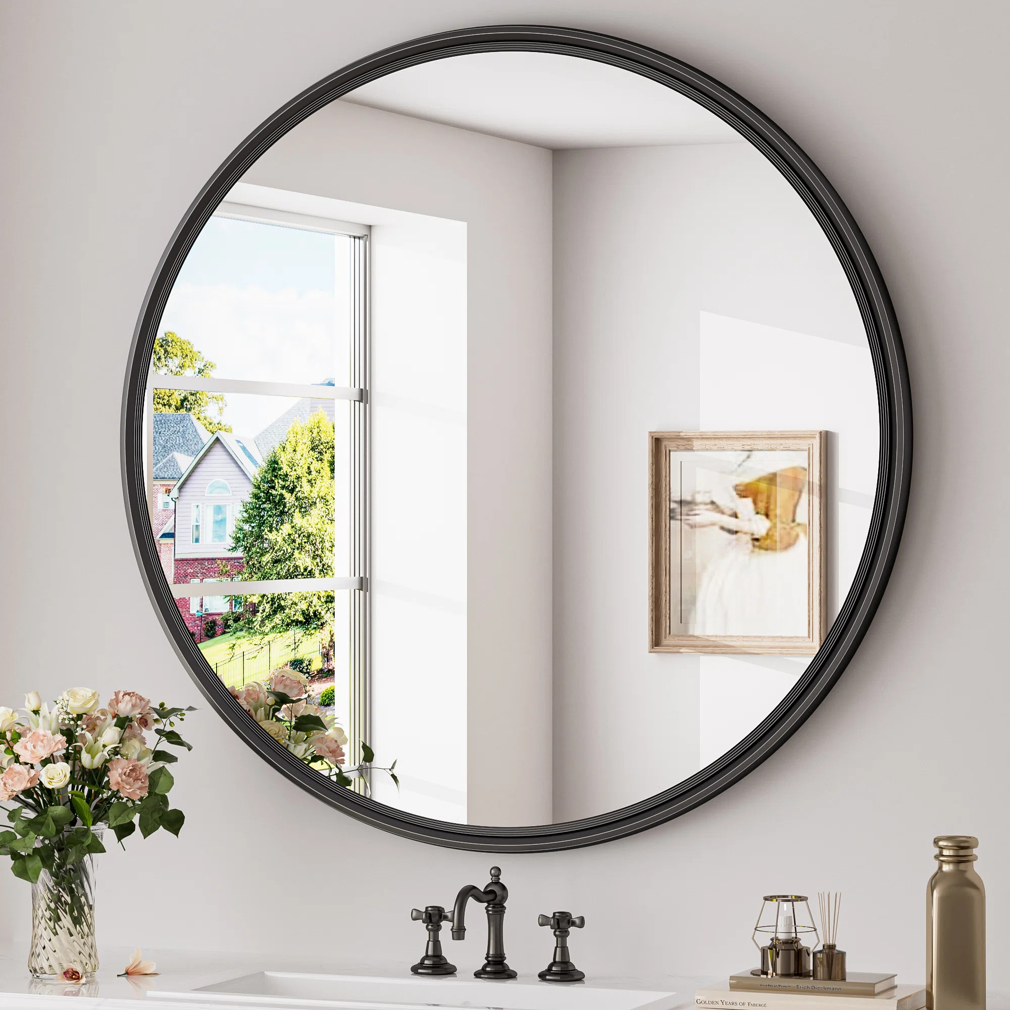 Evangelista Aluminum Alloy Framed Mirror, Round Wall Mounted Mirror, Decorative Mirror for Entryw... | Wayfair North America
