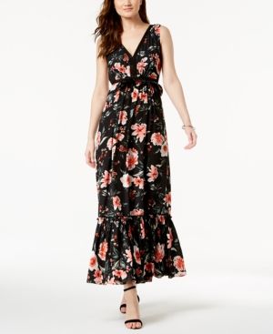 Ivanka Trump V-Neck Floral Maxi Dress | Macys (US)