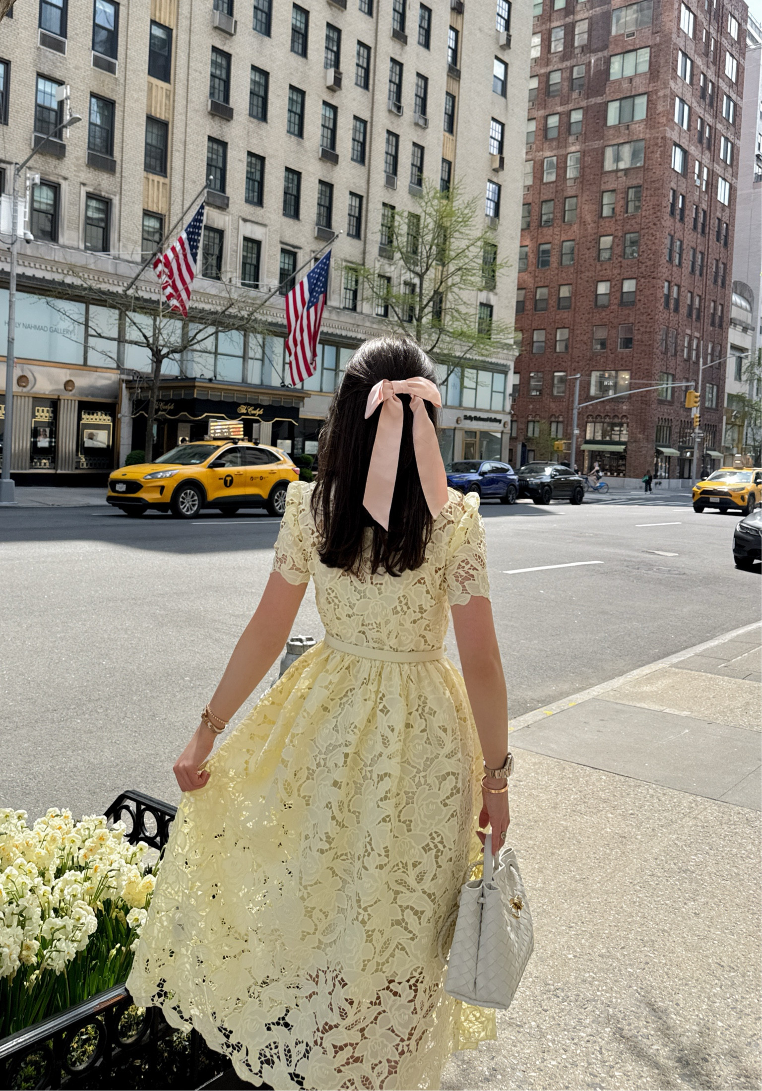 happy easter! I styled this butter yellow lace midi dress from self portrait with a pink silk hair bow for the perfect sunday brunch look  

#LTKPetite #LTKSeasonal #LTKStyleTip