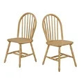 Better Homes and Gardens Autumn Lane Windsor Solid Wood Dining Chairs, Light Honey Finish, 2 Pack | Walmart (US)