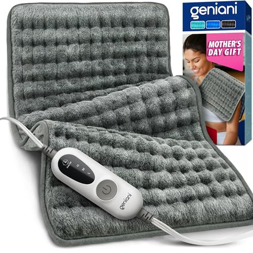 GENIANI Mothers Day Gifts for Mom – Electric Heating Pad for Back, Neck & Shoulders, Soft Microplush Electric Throw Heating Pad for Relaxation & Period Comfort, Fast Heating, Auto Shut Off, 12"x24" | Amazon (US)