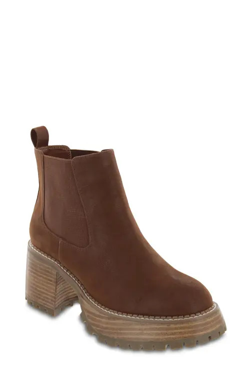 MIA Alejandro Stacked Platform Chelsea Boot in Cognac Bru at Nordstrom, Size 9 | Nordstrom