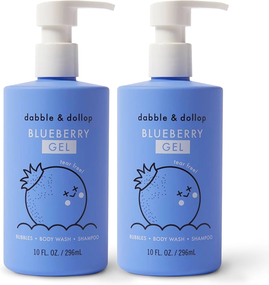 Dabble & Dollop Blueberry Body Wash & Shampoo - 3 in 1 Natural Bubble Bath for Kids, USA-Made, Pa... | Amazon (US)