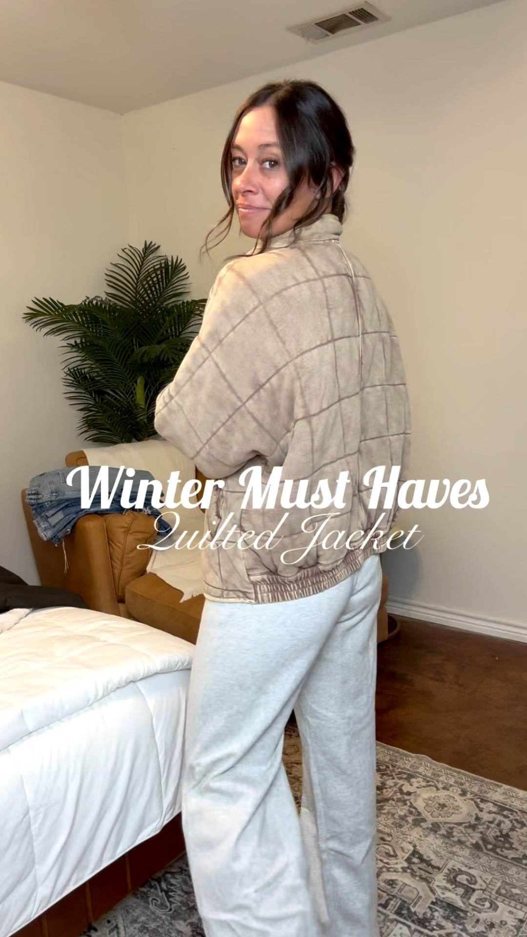 Sharing my casual comfortable outfit for the day⛅️. Its simple but elevated look just by adding accessories, dressy cardigan or sweater and flats or sneakers. 

Comfort is key 🔑for those busy days so this will be my go to look most days. 

I love these wide leg sweatpants. My favorite part is that the draw string is inside the pants! 👍🏼

📏Wearing a size small in the pants and my dolman quilted jacket is a small as well. 

Weight 130lbs, Height 5’5”. 

#LTKGiftGuide #LTKSaleAlert #LTKootd