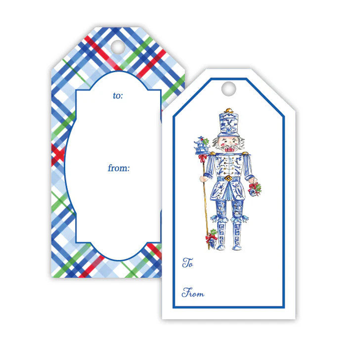 Blue Chinoiserie Nutcracker Gift Tag Set | Rosanne Beck Collections
