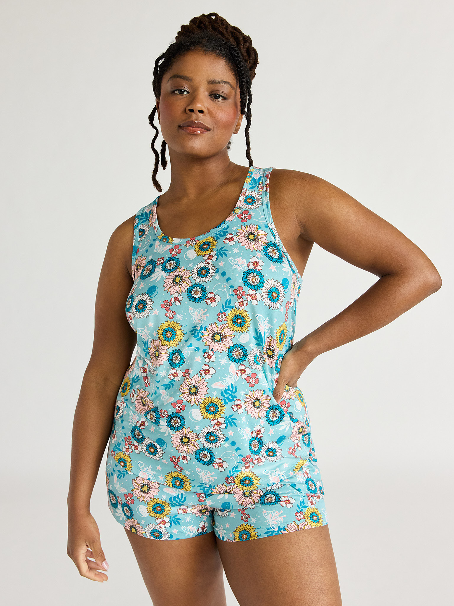Joyspun Women’s Tank and Shorts Pajama Set, Sizes S to 3X - Walmart.com | Walmart (US)