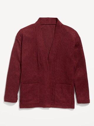 Cozy Plush Open-Front Cardigan Sweater for Girls | Old Navy (US)