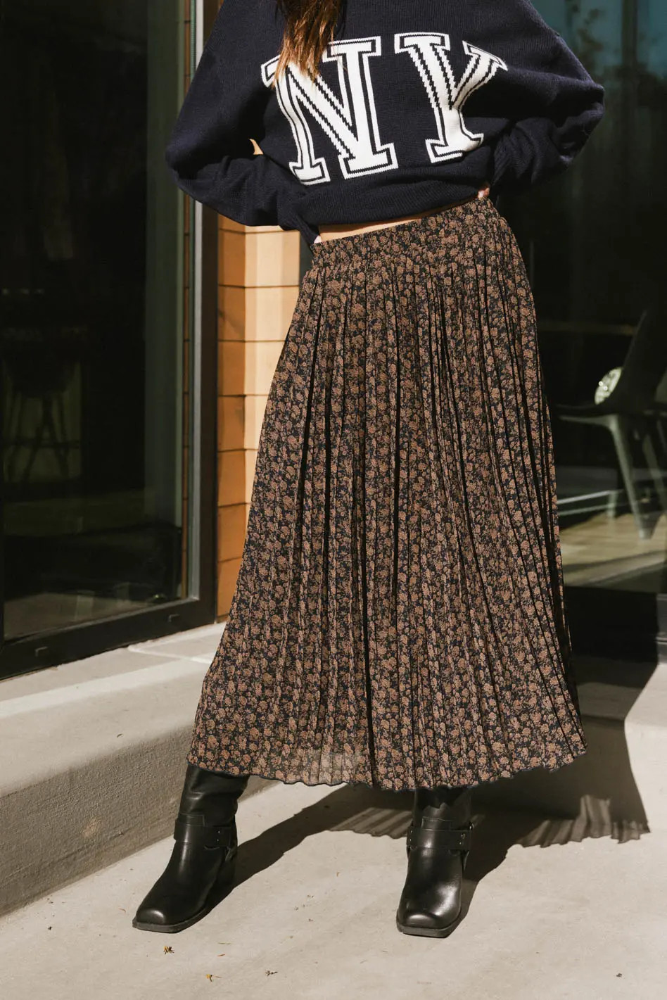 Pascal Pleated Floral Skirt | Böhme US