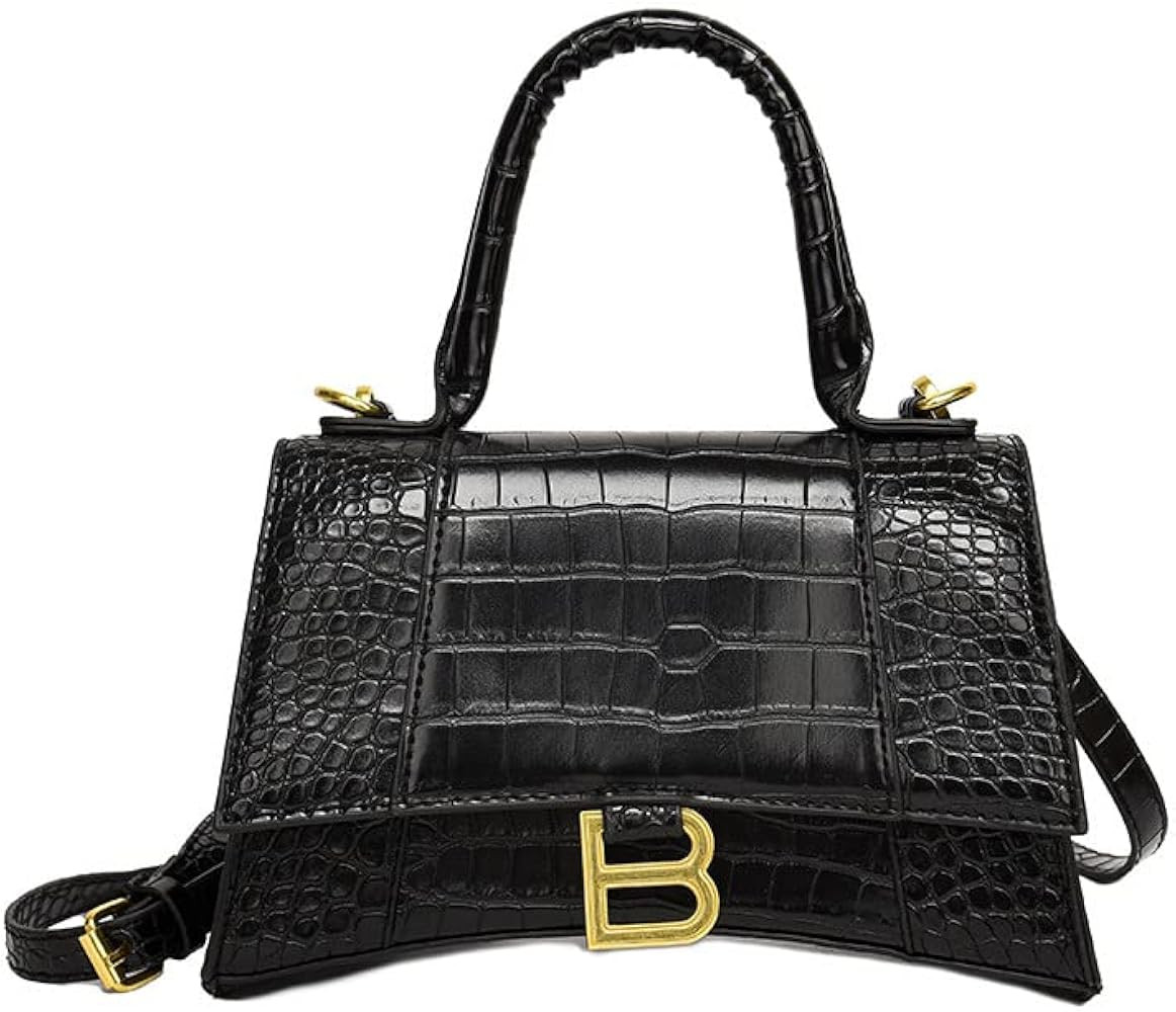 Hourglass Bag Women's Bag Casual Cool Shoulder Messenger Bag Small Black Square Bag (big-balck) | Amazon (US)