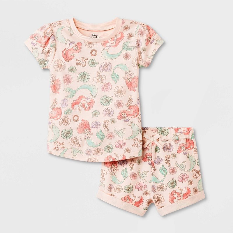 Toddler Girls' Disney Princess Printed Top and Bottom Set - Pink | Target