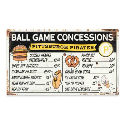 MLB Pittsburgh Pirates Baseball Concession Metal Sign Panel | Target