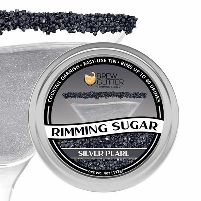 Brew Glitter Silver Pearl Cocktail Rimming Sugar (1x 4oz Tin) | Target