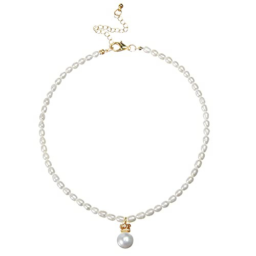 wgoud Natural Freshwater Pearl Choker Necklace for Women, Trendy 14K Gold Plated Pearl Necklaces ... | Amazon (US)