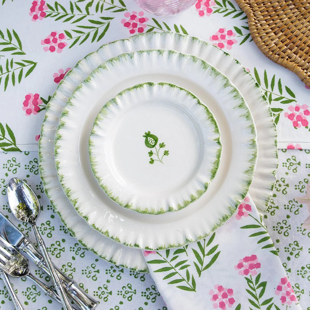 Ruffled Green Appetizer Plate | Set of 4 | Pomegranate