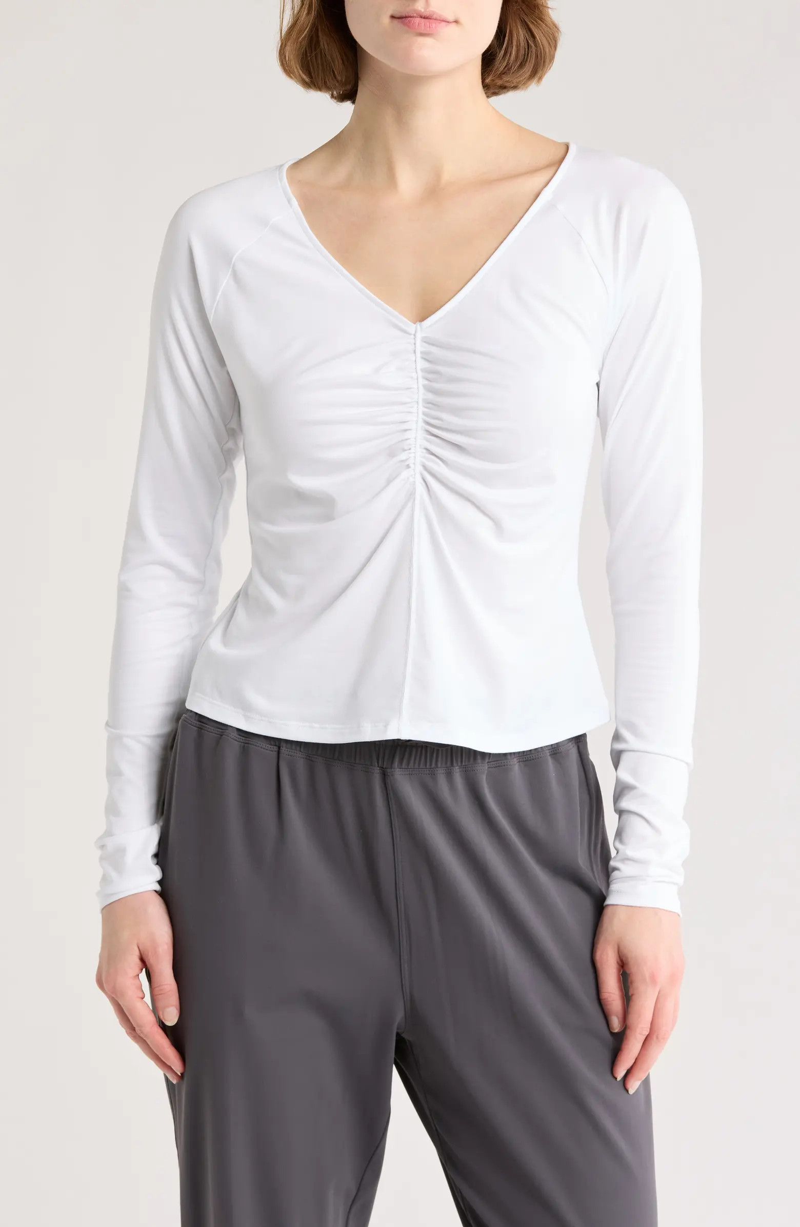 Z by Zella Atmosphere Ruched Long Sleeve T-Shirt | Nordstromrack | Nordstrom Rack