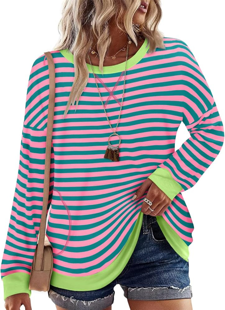 onlypuff Long Sleeve Tunic Top for Women Casual Loose Fitting Fall Fashion Clothing with Pockets | Amazon (US)