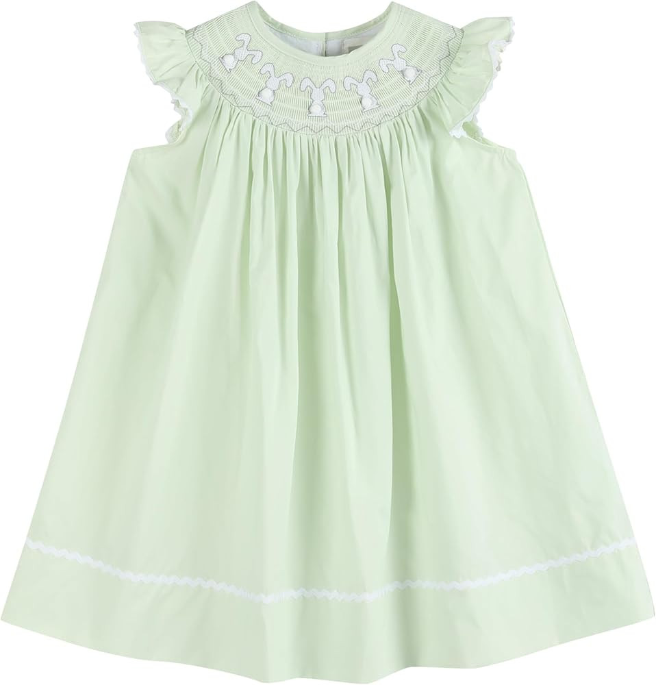 Lil cactus Baby and Girls Smocked Easter Bunny Bishop Dress | Amazon (US)