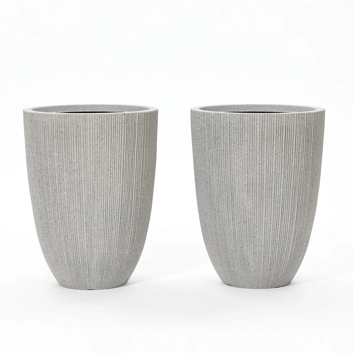 Mediterranean 19.2inch Tall Tapered Round Plastic Pot Planters Set (Set of 2) | Wayfair North America