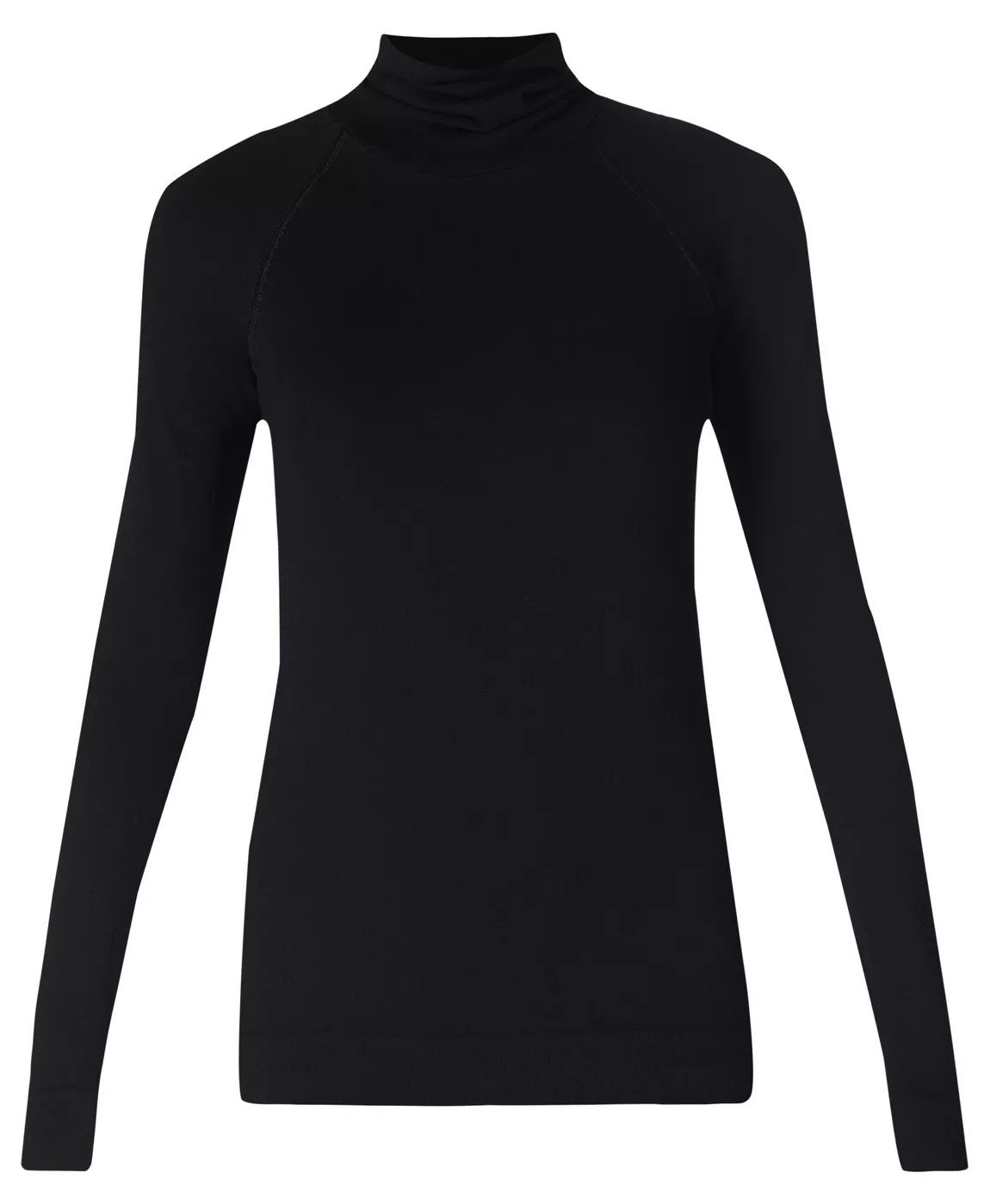 Modal Dot High Neck Jacquard Base Layer Top  - Black | Sweaty Betty UK