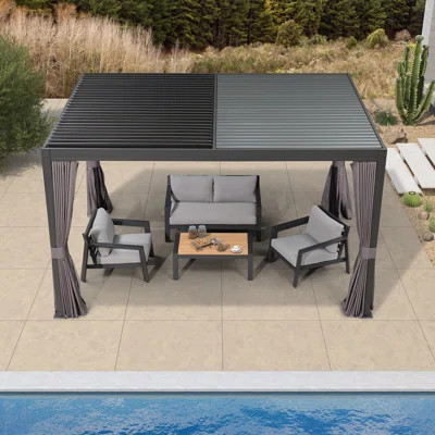 13 Ft. W x 10 Ft. D Aluminum Pergola | Wayfair Professional