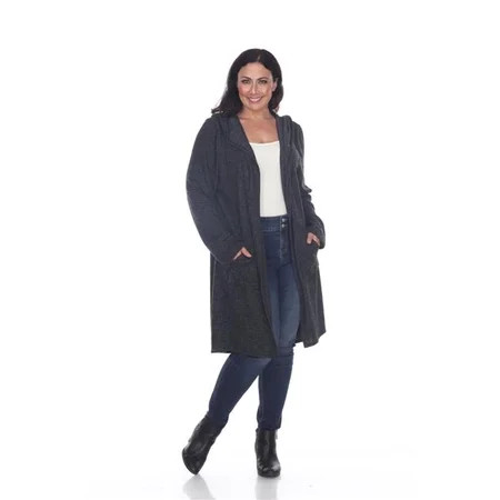 White Mark PS618-02 Women Plus Size Women North Cardigan, Charcoal | Walmart (US)