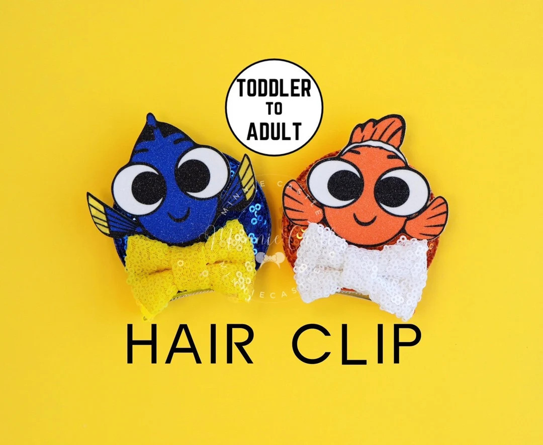 Nemo and Dory Ears, Mickey Ears Hair Clips, Dory Mickey Ears, Nemo Mouse Ears, Mickey Ears, Minni... | Etsy (US)