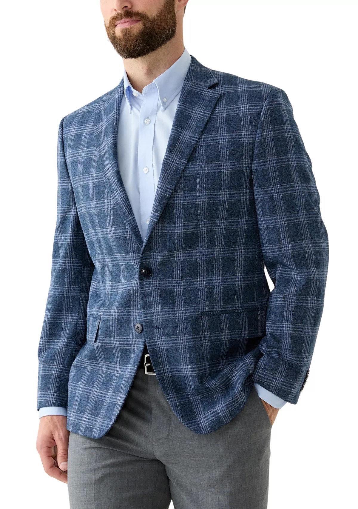 Single Breasted Classic Fit Plaid Blazer | Belk