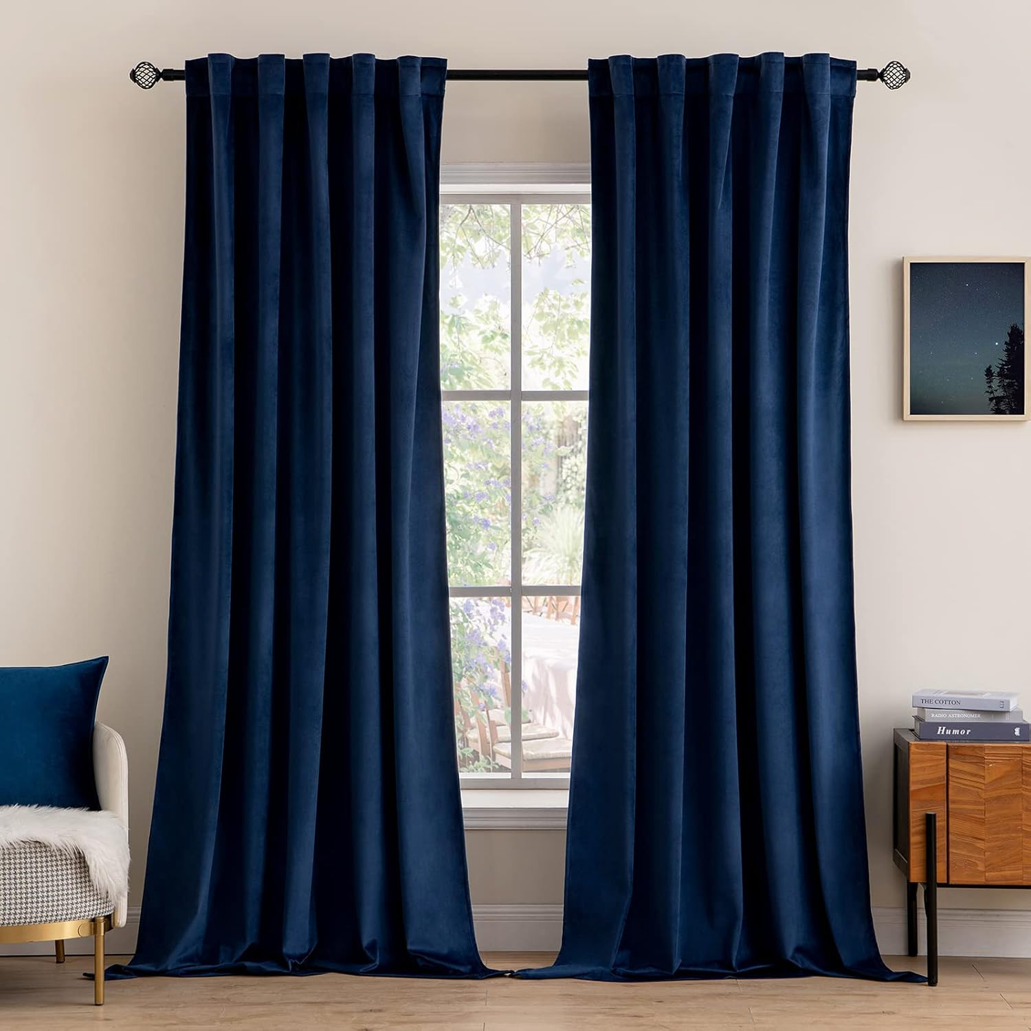 MIULEE Velvet Curtains 108 inches Long 2 Panels - Luxury Blackout Curtains for Bedroom Living Roo... | Amazon (US)